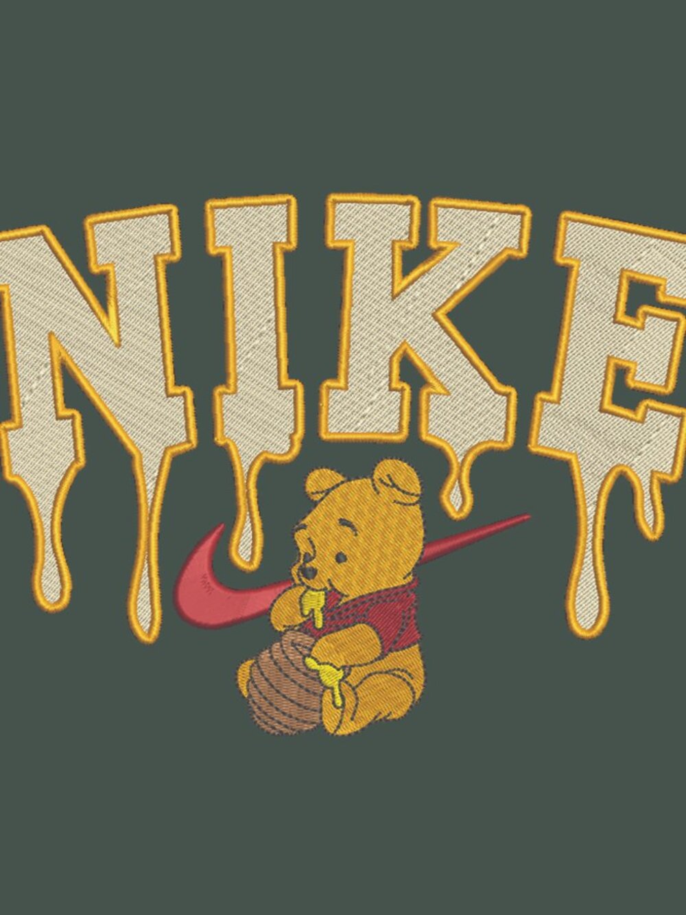 Nike Winnie The Pooh Sweatshirt Embroidered Adult Unisex Crewneck Honey Drip - Picture 8 of 12